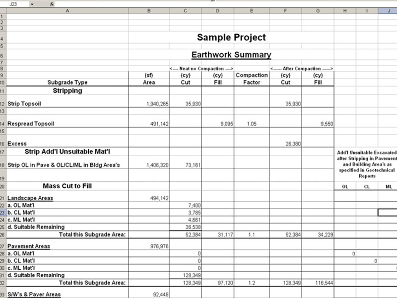 Earth work summary document preview